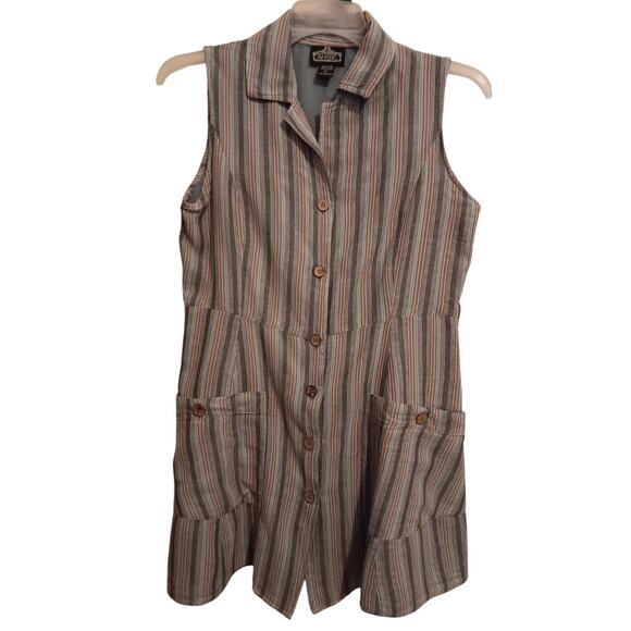 Angie Dress, Women's Size Large, Mini, Sleeveless, Striped, Pockets, EUC - Picture 1 of 7